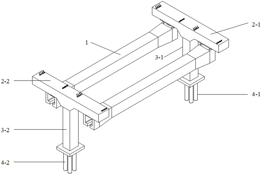 Suspension type monorail transportation concrete structure suspension system