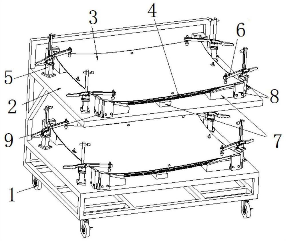 A tool used for bonding glass top cover and luggage rack