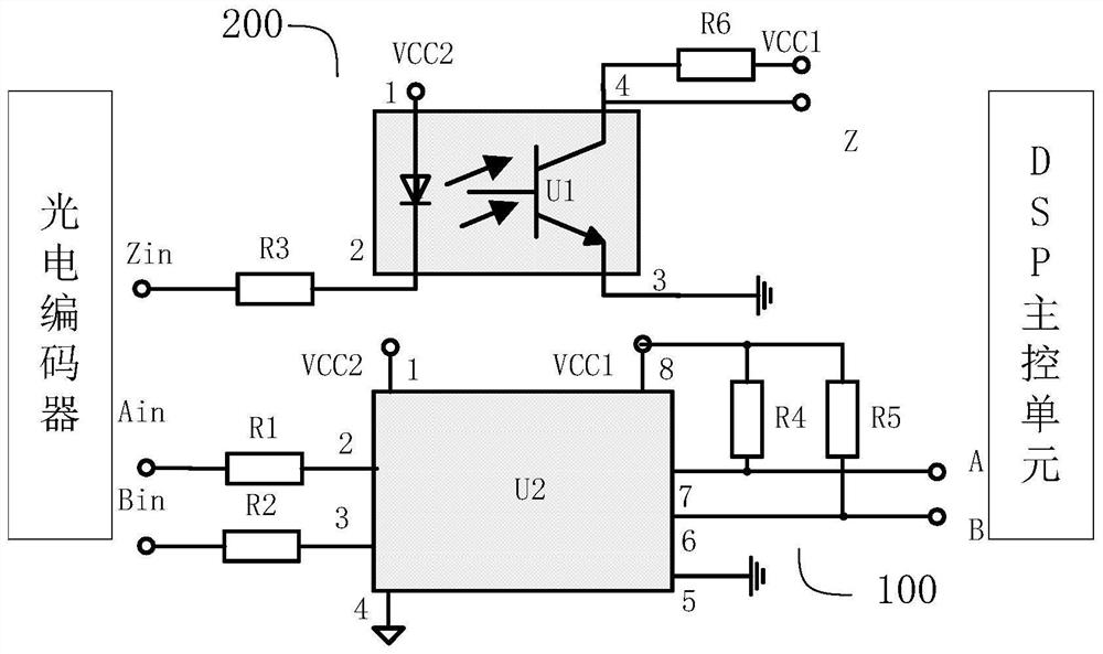 An isolated transmission circuit and an isolated encoder system