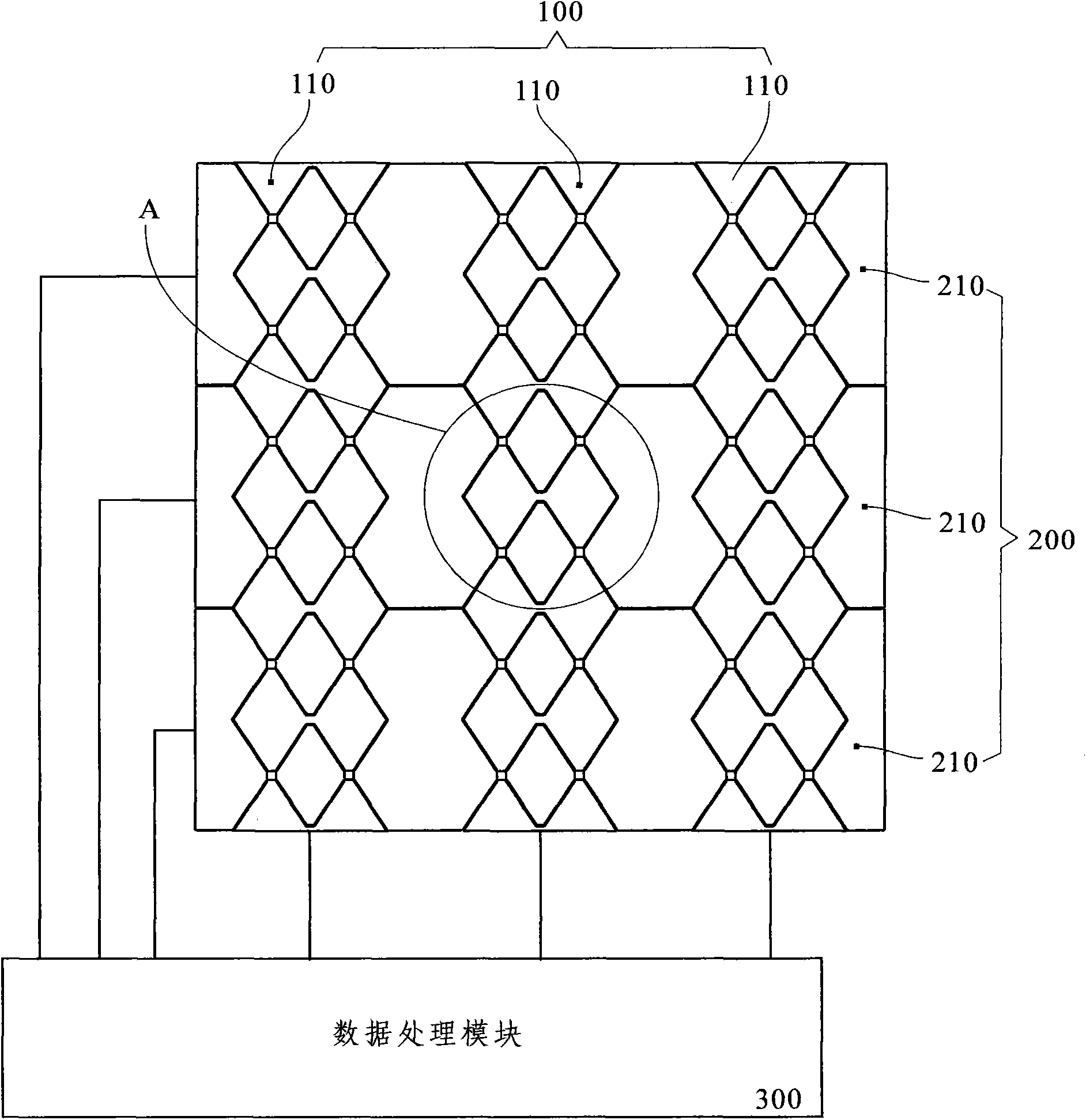 Capacitive touch screen with mesh-like electrodes