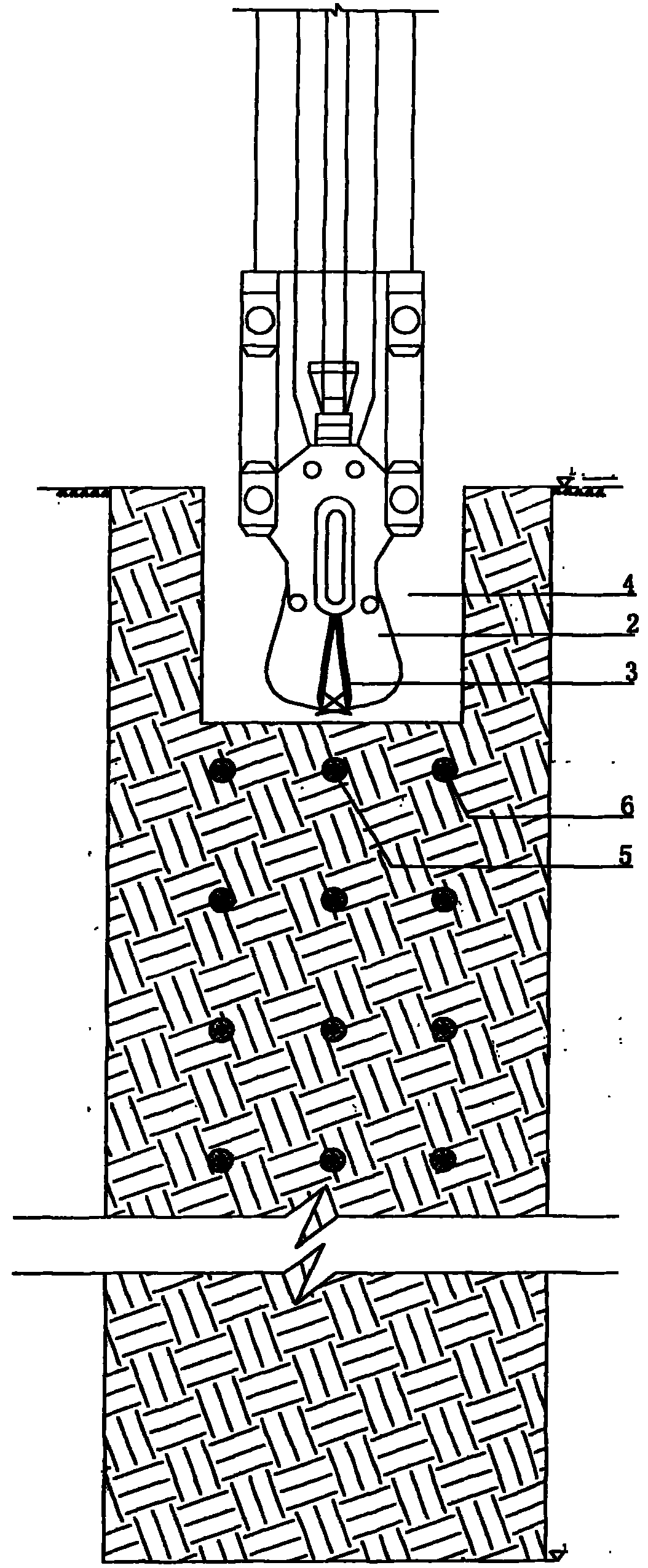 Cleaning method of underground anchor rod during underground diaphragm walls construction