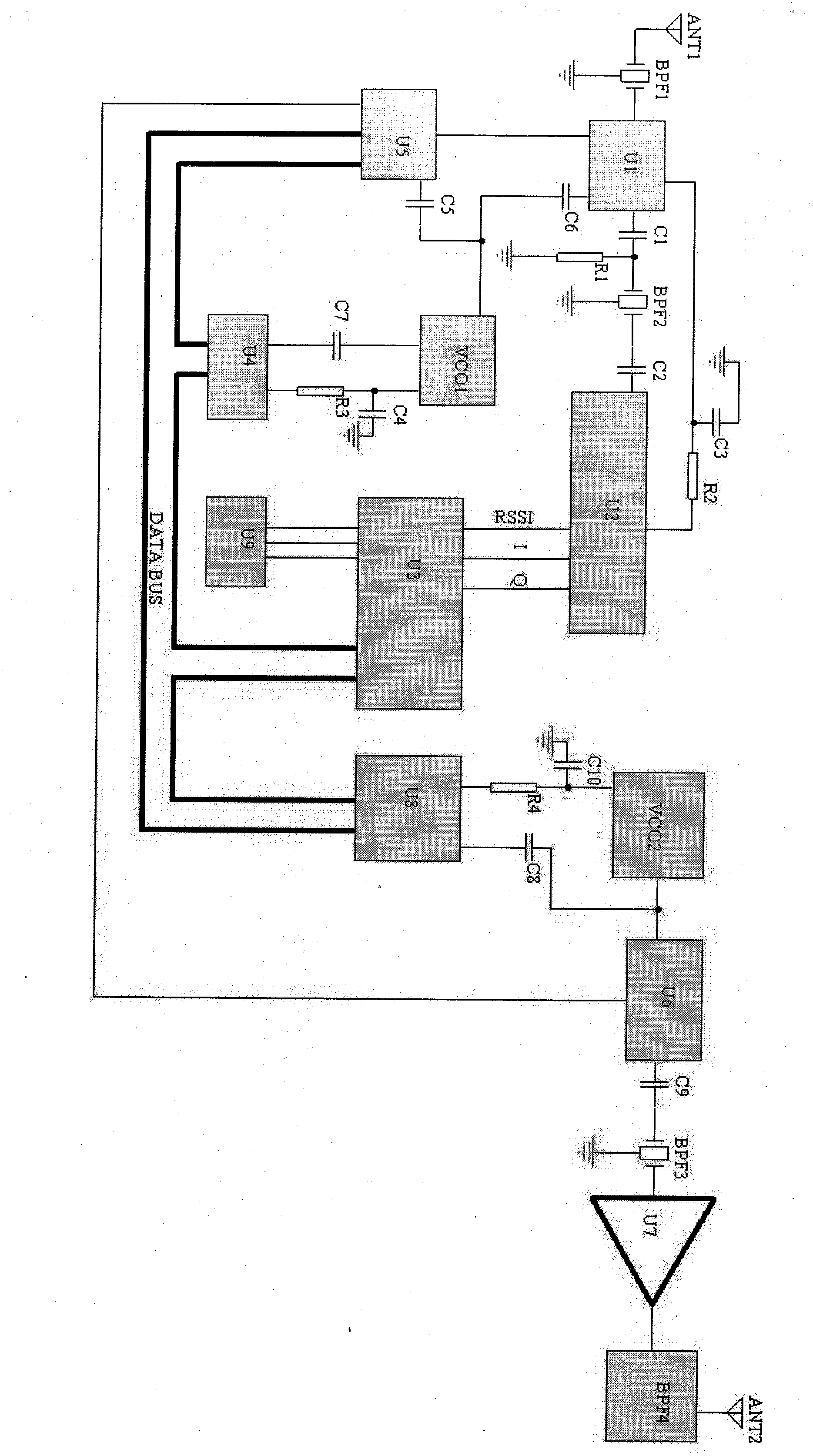 Method for shielding signals of mobile phone and portable wireless instrument for emitting multitone jamming