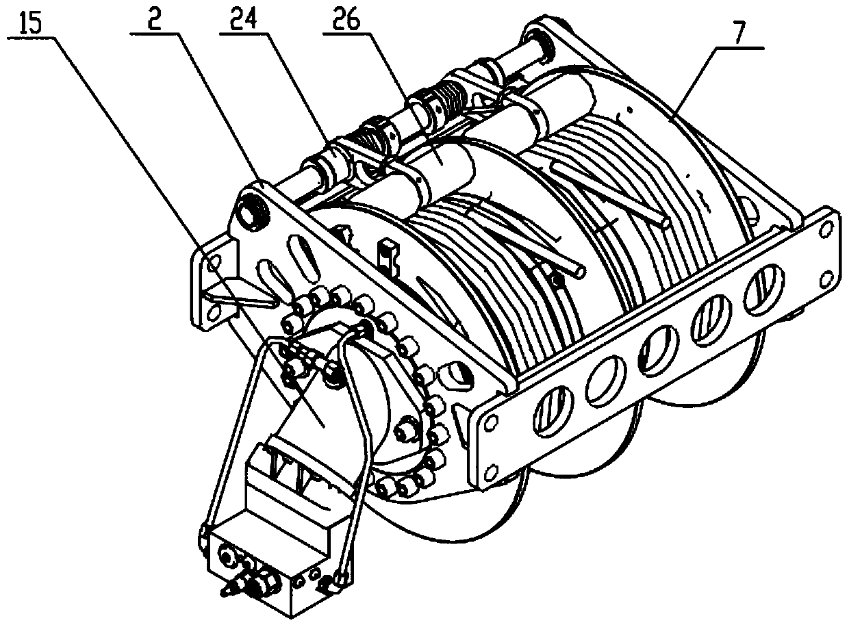 Double-roller hydraulic winch