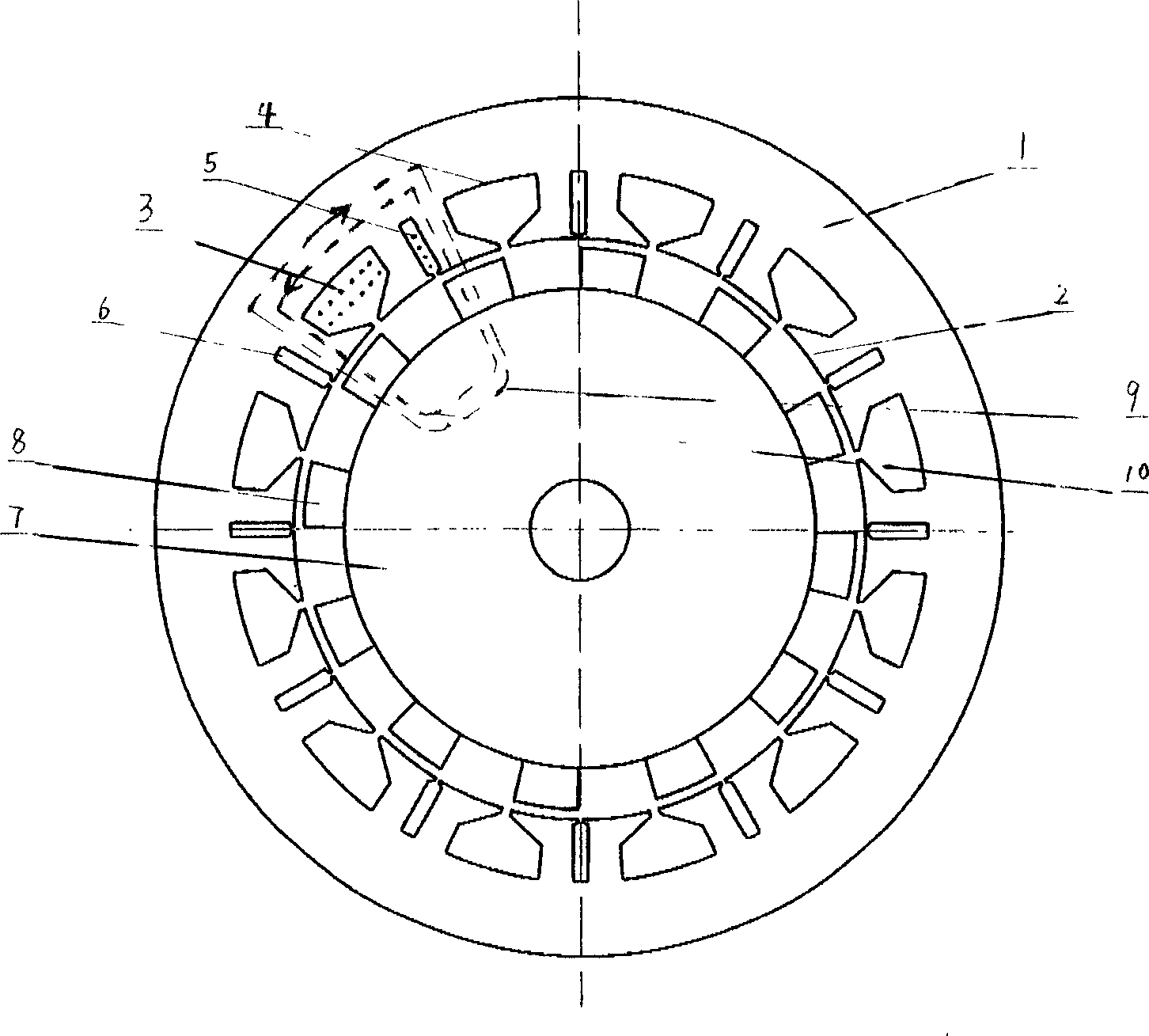 Rare-earth permanent magnetic radial inverse controlled brushless AC generator