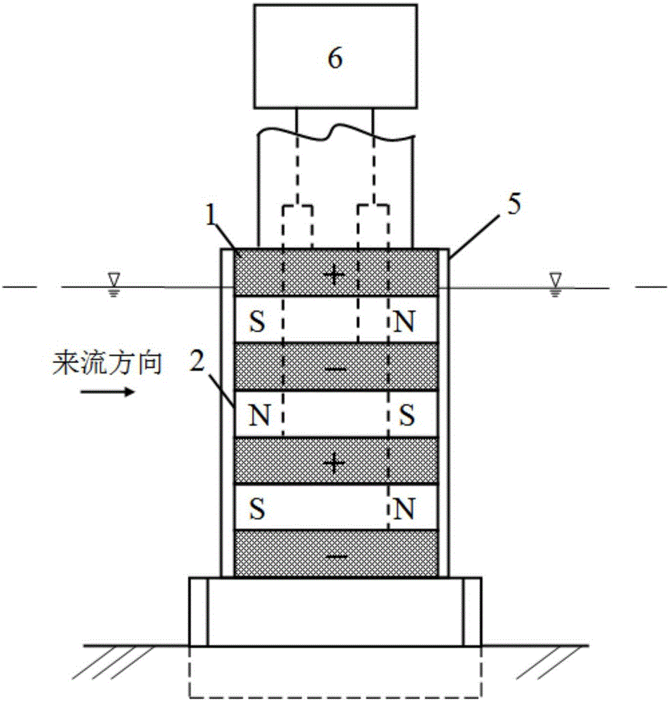 Electromagnetic vibration reduction device for quasi-cylindrical pier of cross-sea bridge
