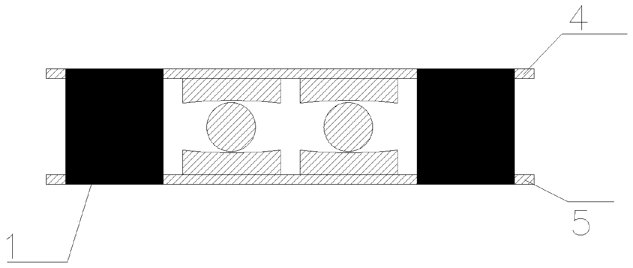 Composite rolling shock isolation support