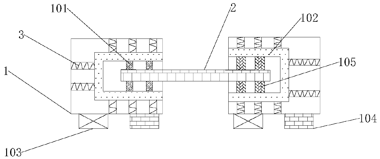 A vehicle connection damping structure for rail transit