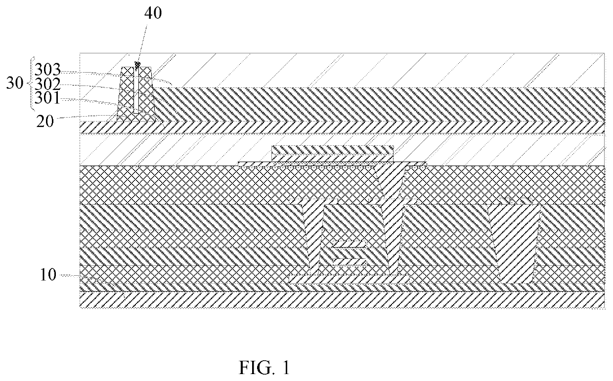 Display device having grooves disposed on a surface of retaining wall