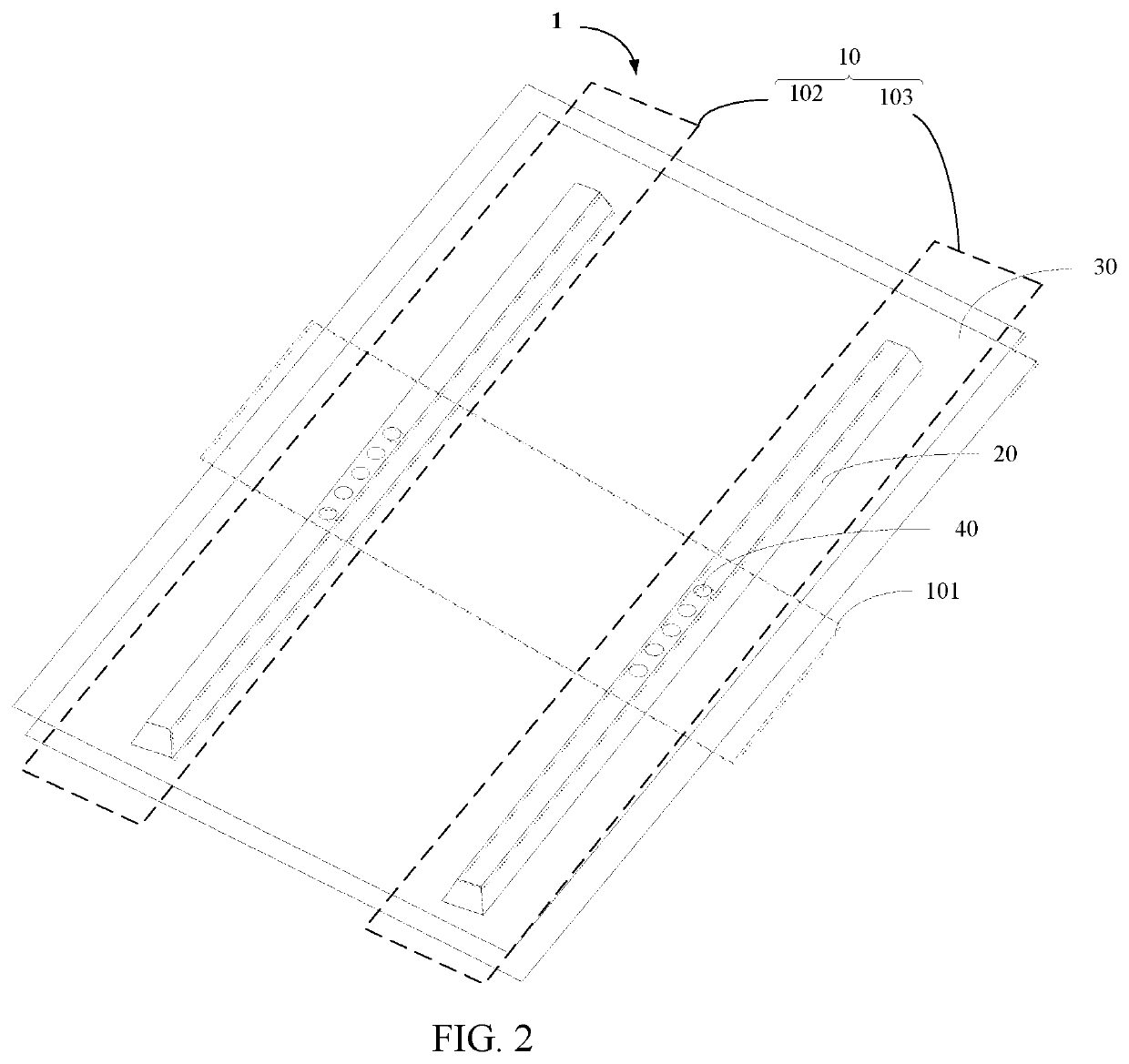 Display device having grooves disposed on a surface of retaining wall