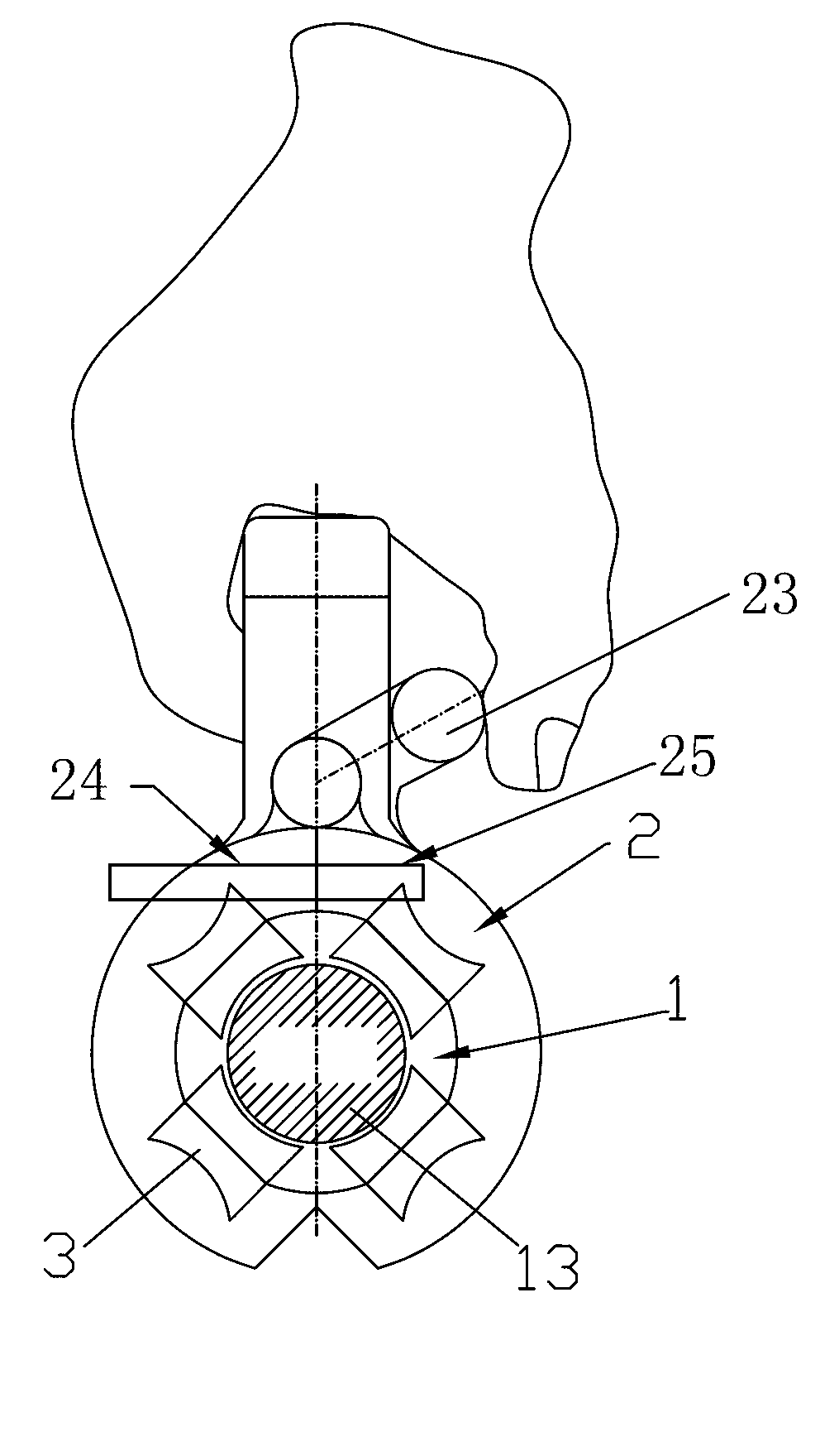 Hand wheel used for wire arrangement of electric transmission line