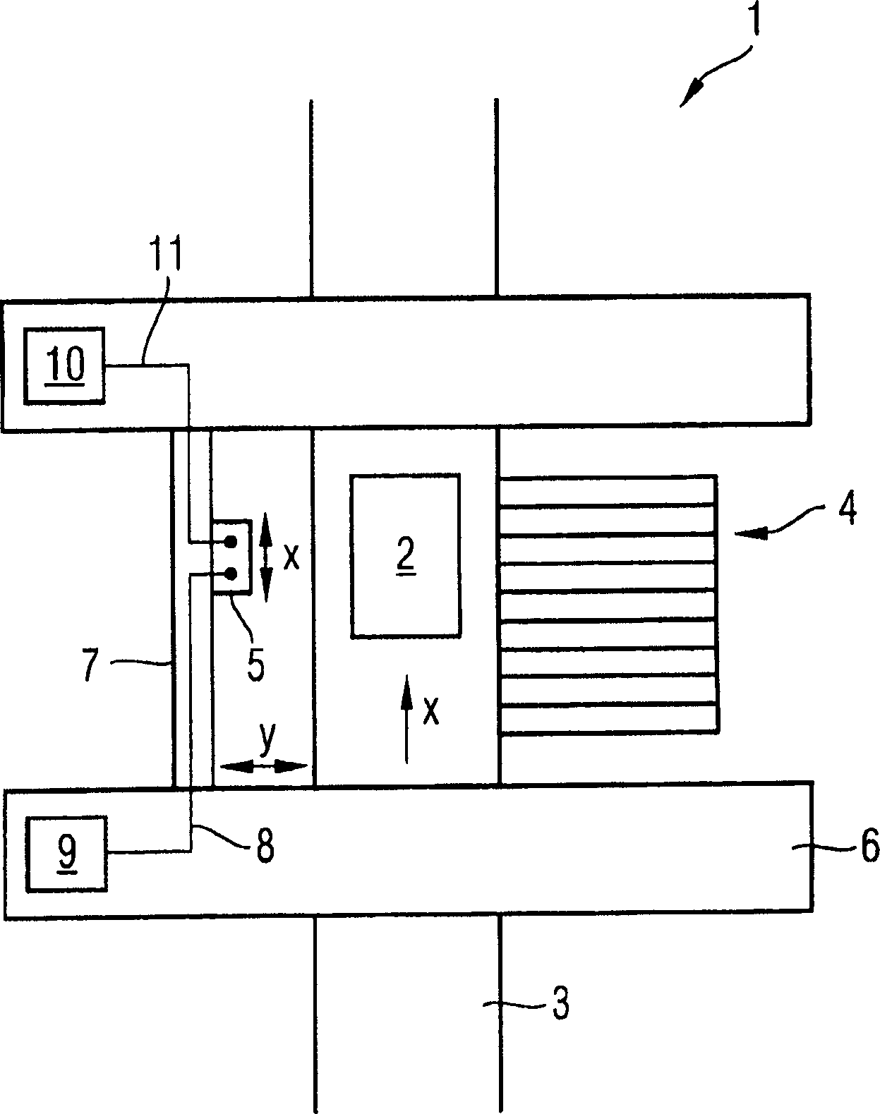 Device for handling components and method of controlling