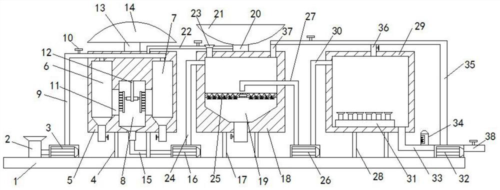 Treatment device for rapidly removing ammonia nitrogen from livestock and poultry wastewater