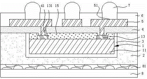 Chip packaging structure with electromagnetic shielding function