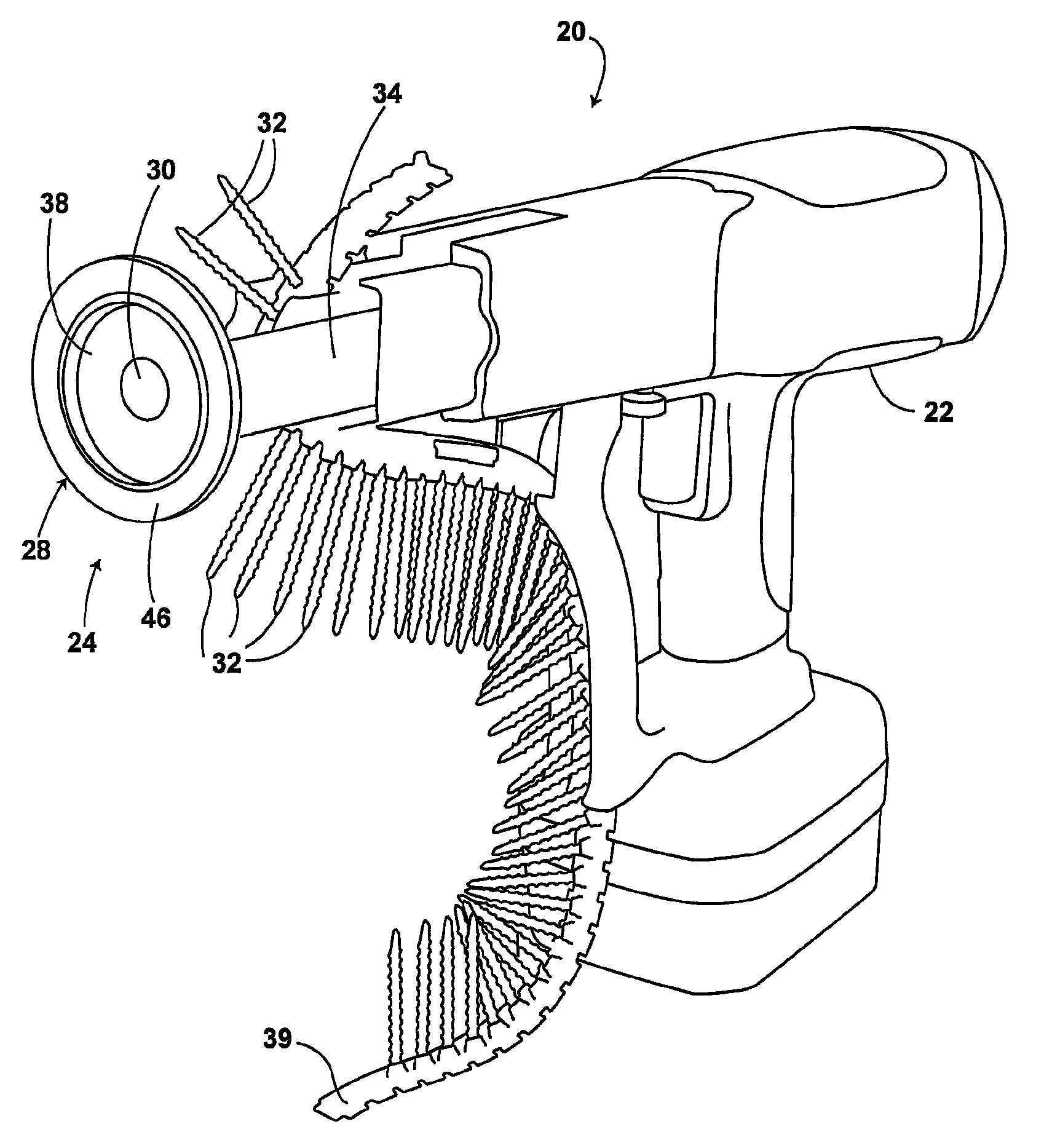 Fastener gun washer assembly holding device and method of use
