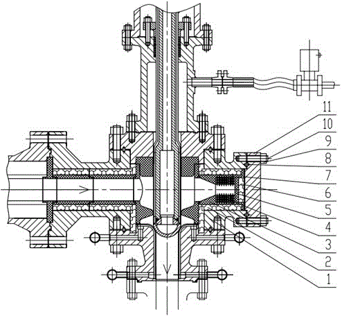 The design structure of inlet side to side of 1500℃ ultra-high temperature angle globe valve