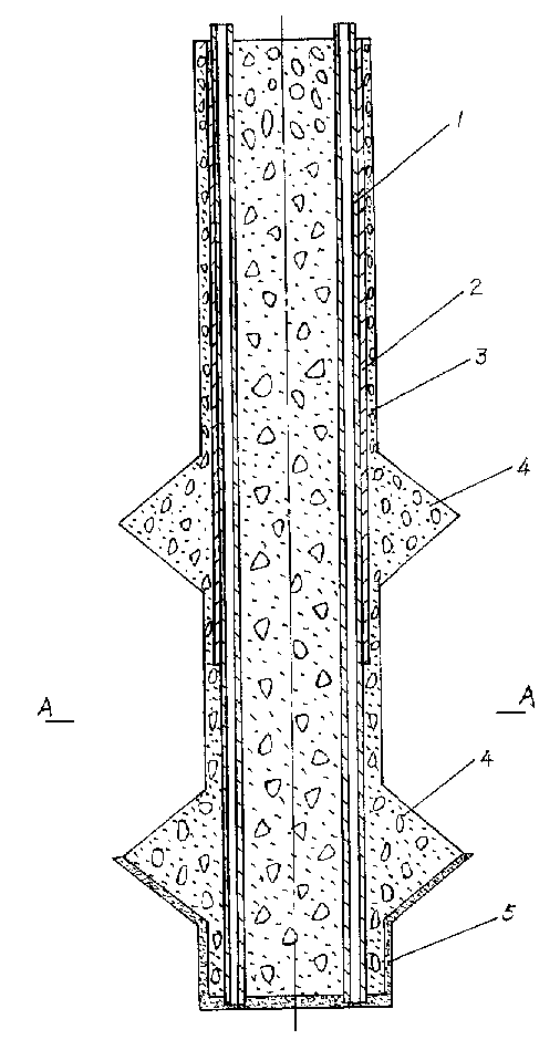 Cast-in-situ pedestal pile with variable bearing and its construction method