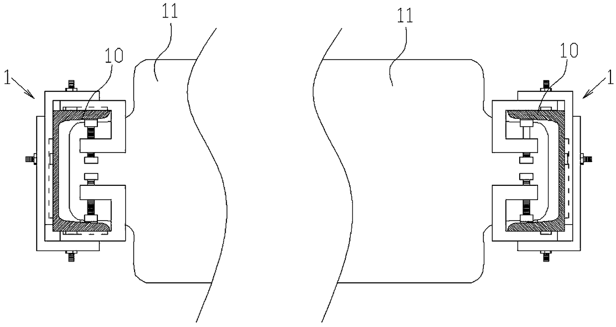 A top pressure type elevator counterweight pressing piece