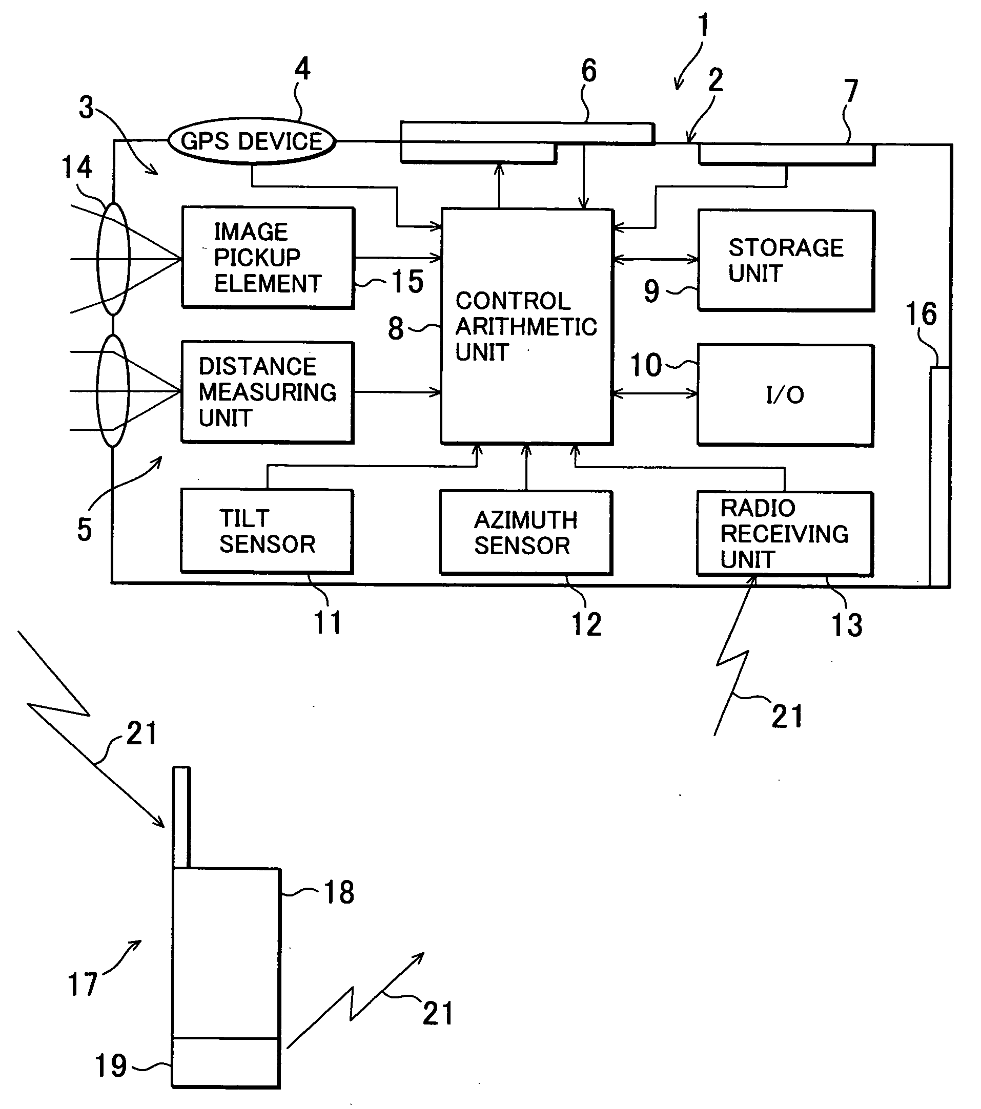 Geographical data collecting device