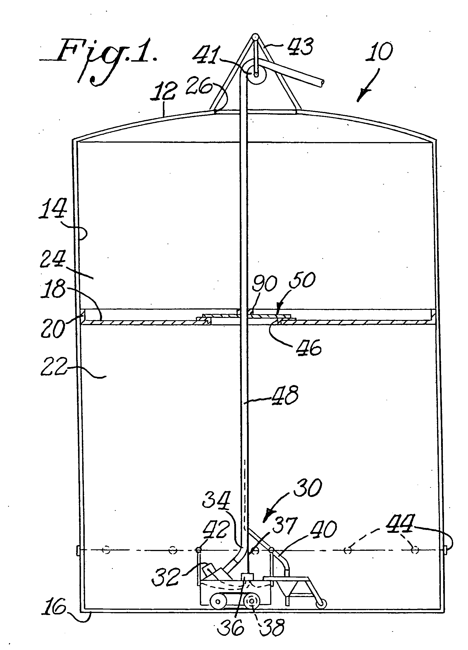 Hydraulic and electric umbilical connection for an inspection vehicle for inspecting a liquid-filled tank