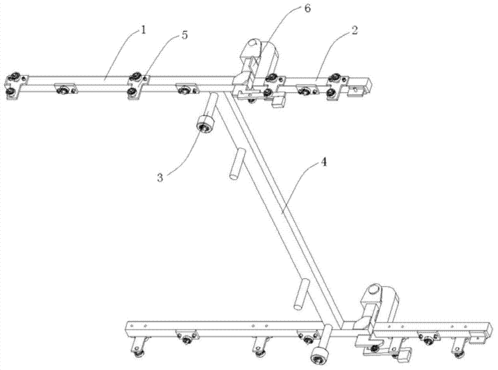 Workpiece containing device used for rail conveying trolley, sliding plate and sliding plate conveying line
