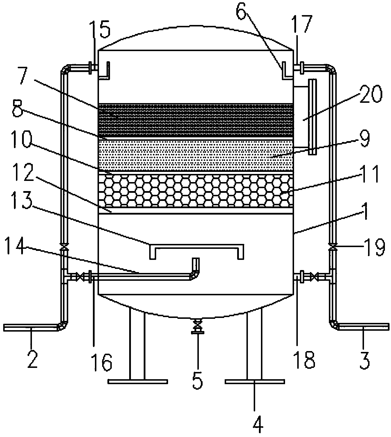 Multilayered filtering equipment with backwashing device