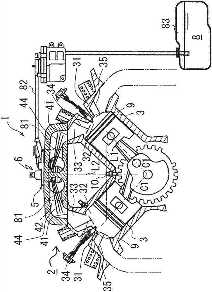 V-shaped double-cylinder type general engine fuel supply device