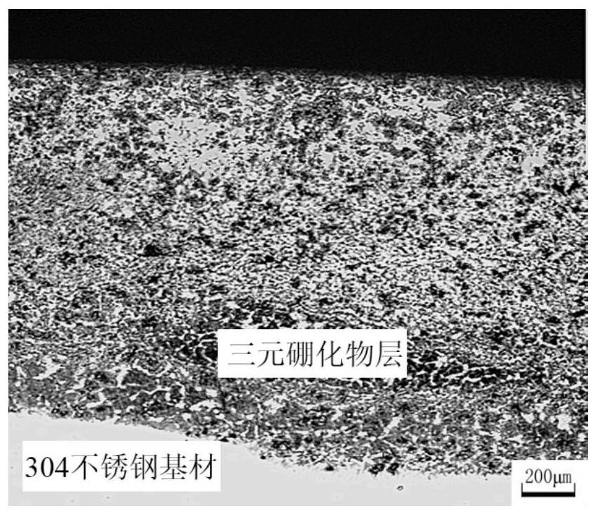 Wear-resistant and corrosion-resistant ternary boride/stainless steel composite material and manufacturing method thereof