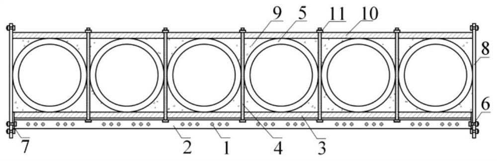 Original bamboo and recombined bamboo mixed one-way plate unit, composite floor and construction method