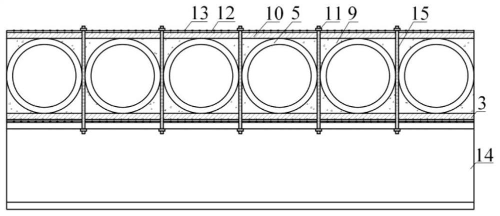 Original bamboo and recombined bamboo mixed one-way plate unit, composite floor and construction method