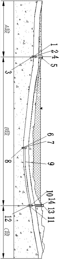 Sectioned-collecting and graded-raising structure for wastewater of mining method deeply-buried underwater transportation tunnel