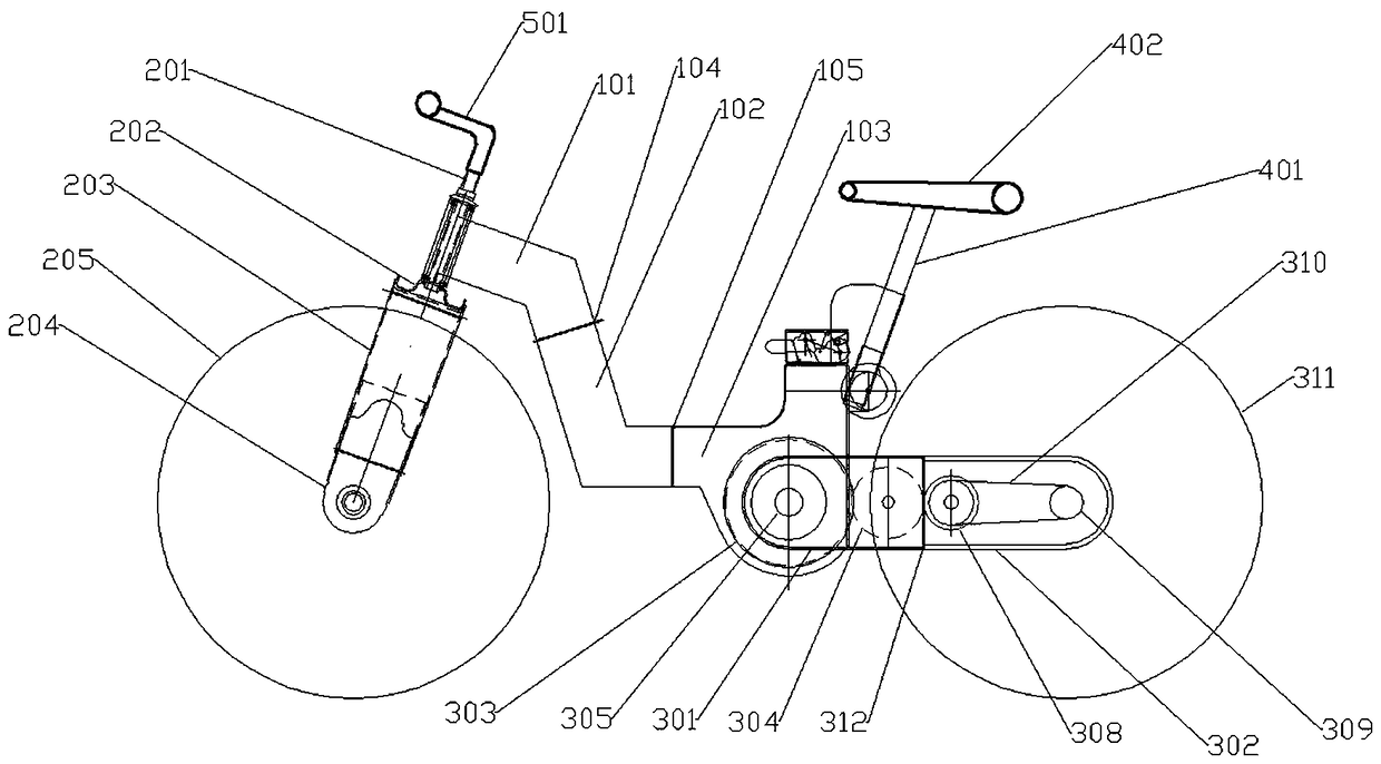 Transmission separable folding portable bicycle and folding method thereof