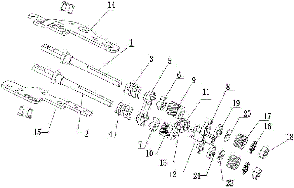 Rotational-torsion-varying double-shaft synchronous rotation shaft apparatus