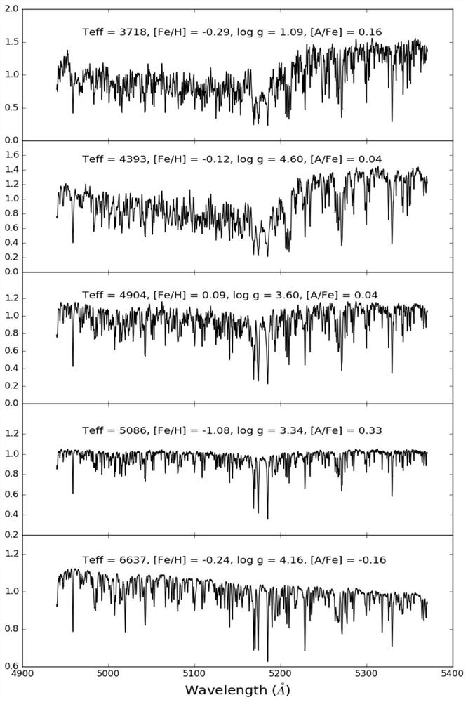 Stellar parameter measurement method for large survey telescope based on self-observation spectral library