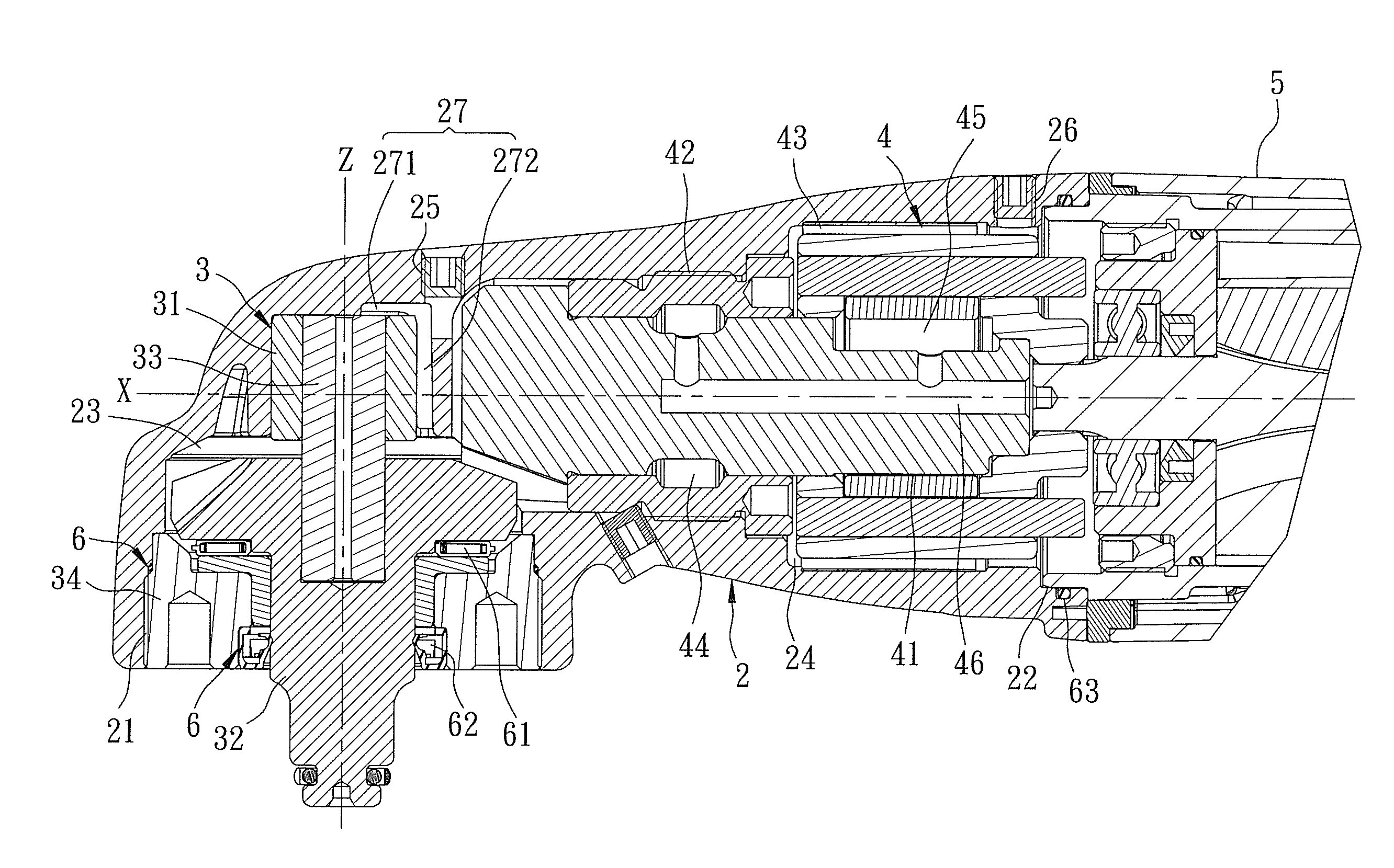 Pneumatic impact tool having two oil inlets