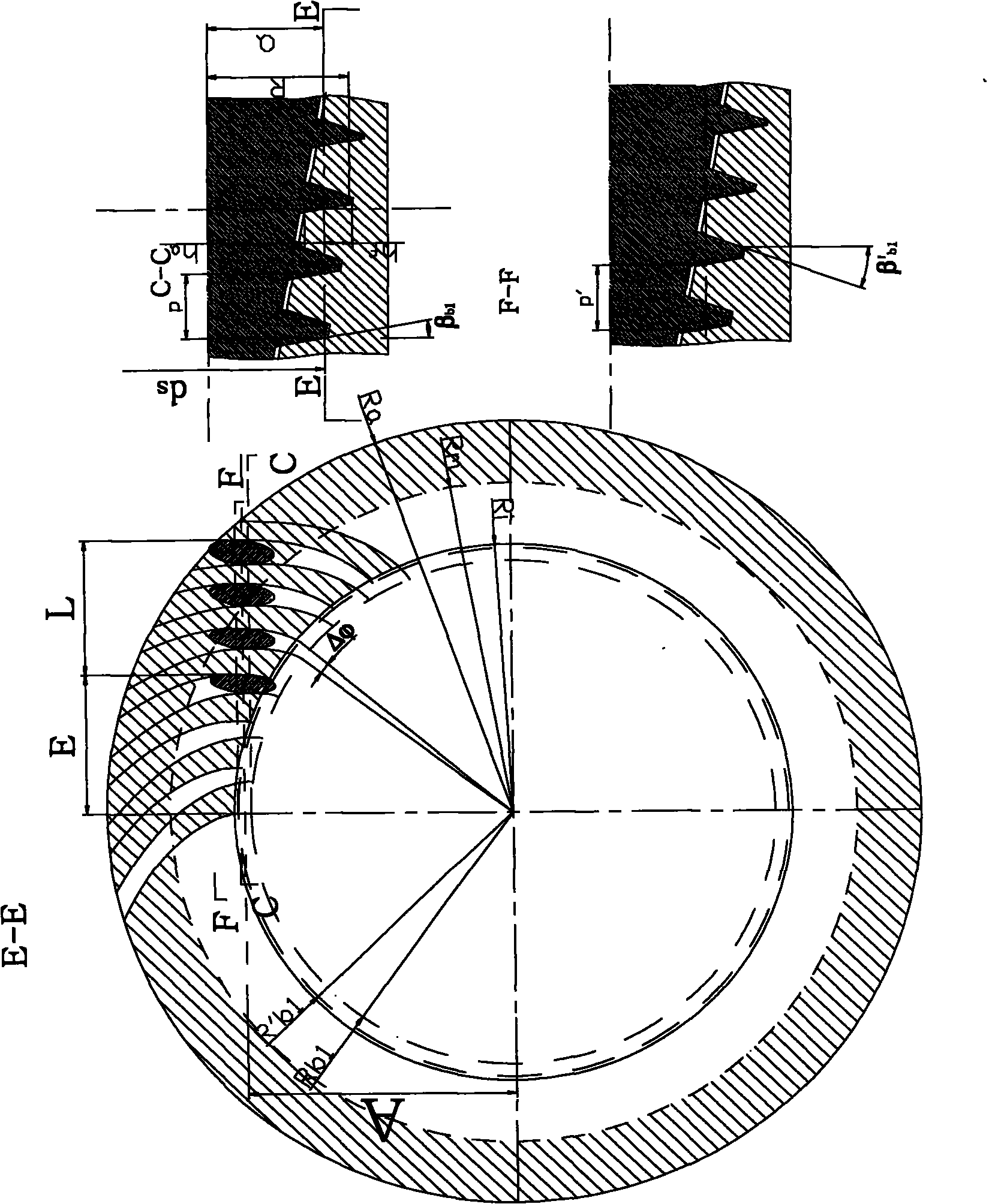 Machining method for dual-lead linear contact offset worm drive