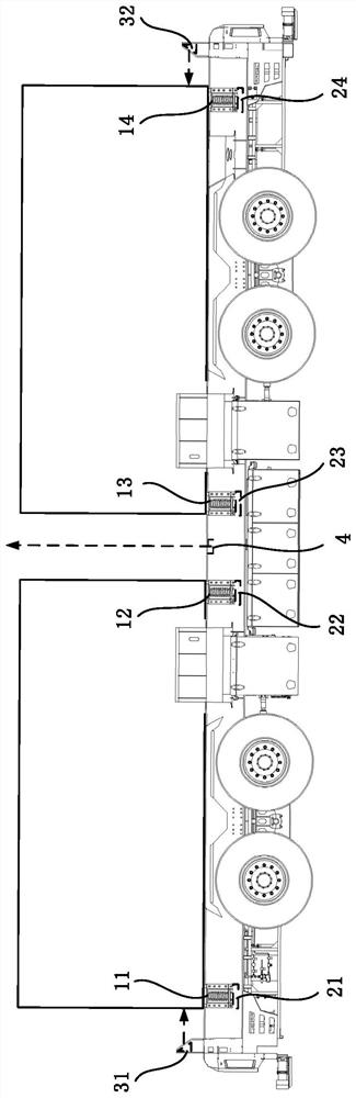 Loading state detection system and detection method for flat car