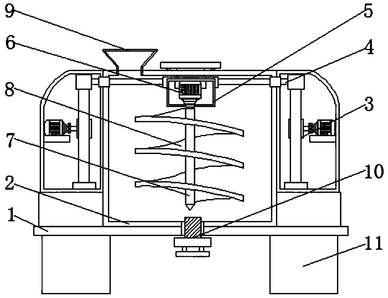 A high-efficiency cement mixing device