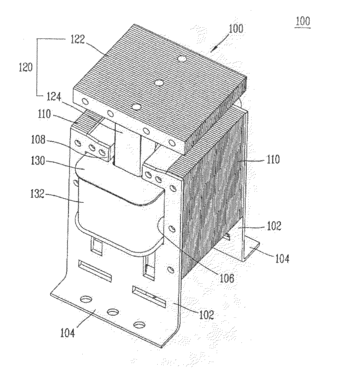 Monostable permanent magnetic actuator using laminated steel core