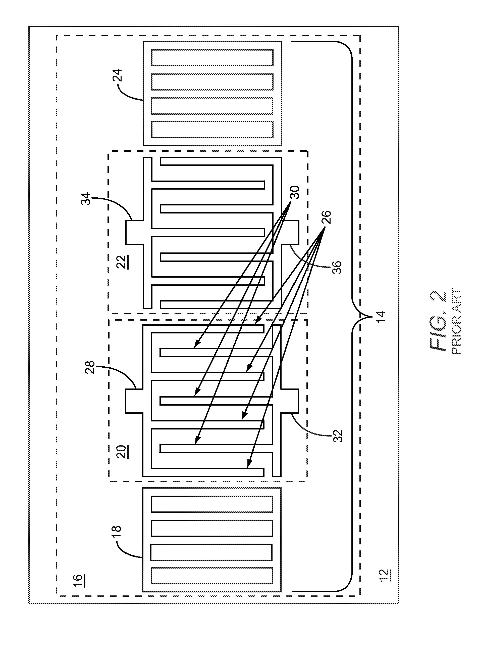 Two-track surface acoustic wave device with interconnecting grating