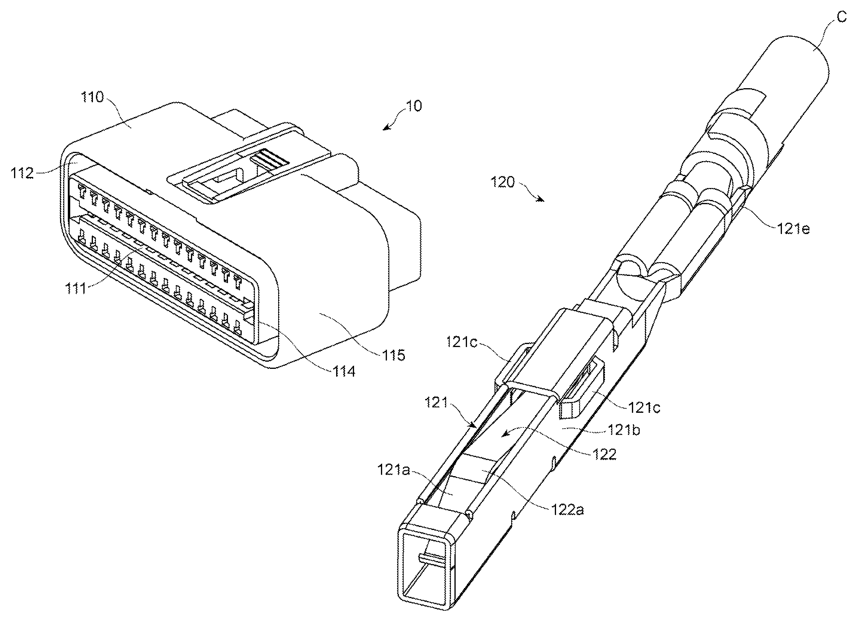 Electrical connector having means to prevent terminal spaces falling apart from a circuit board