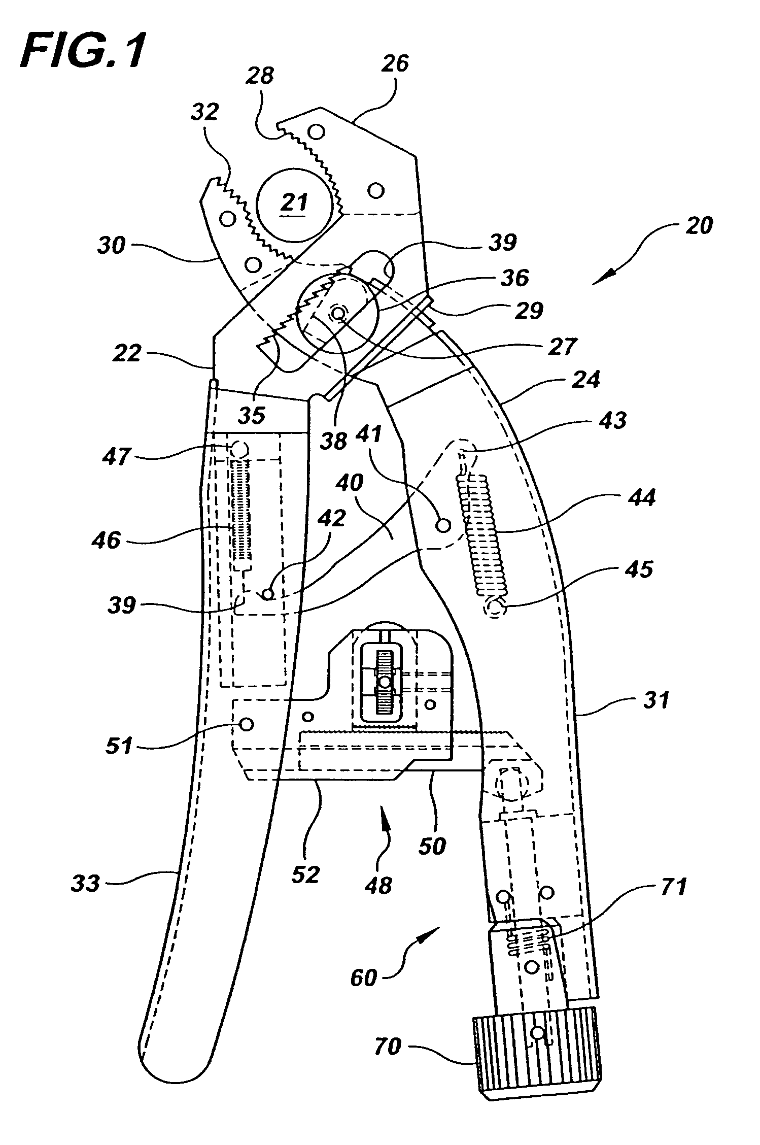 Self-adjusting, locking pliers with gripping force adjustment