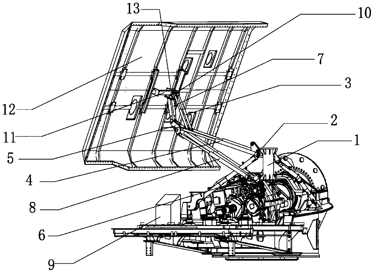 Fan cabin cover opening device and opening method thereof