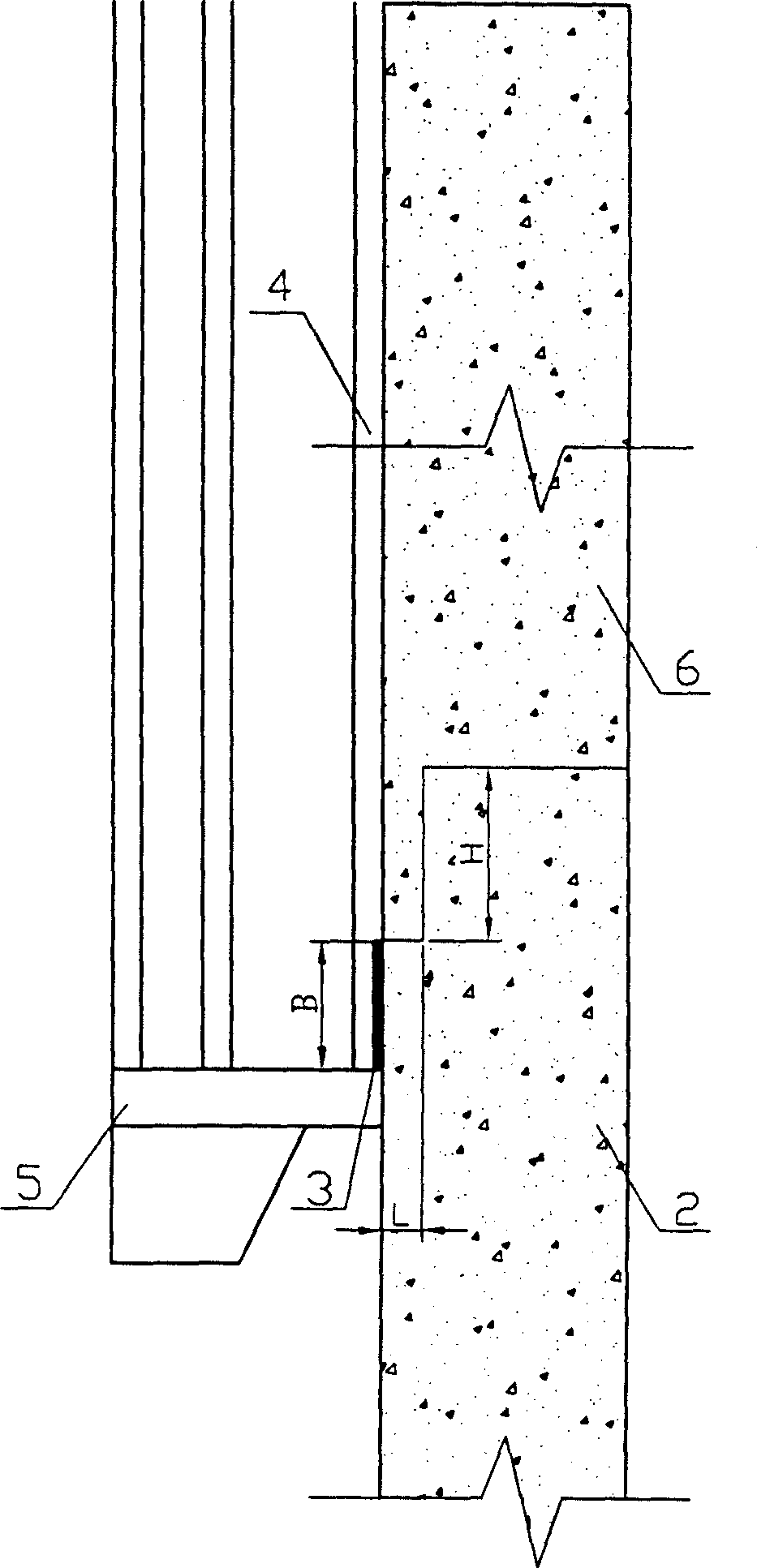 Method for jointing concrete between upper and lower layers of wall body in concrete