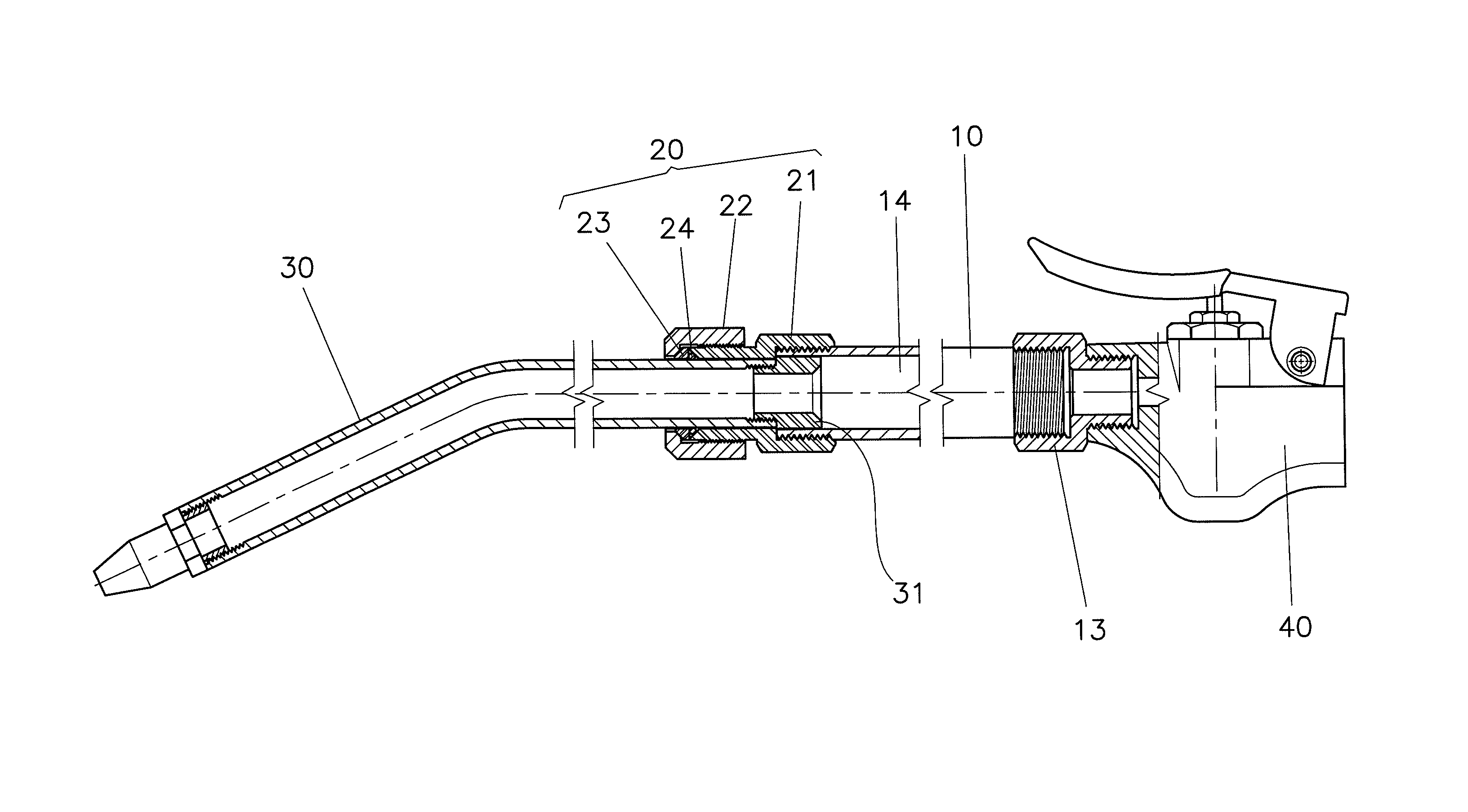 Retractable pipe structure of air blow gun