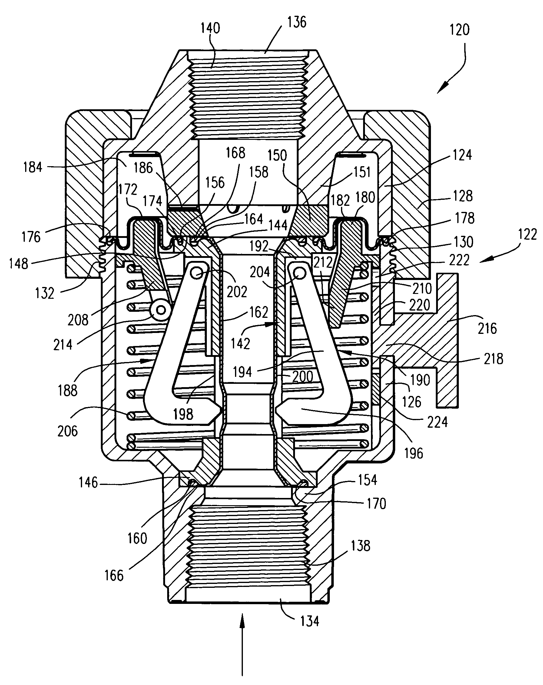 Flow through pressure regulator with pinch valve