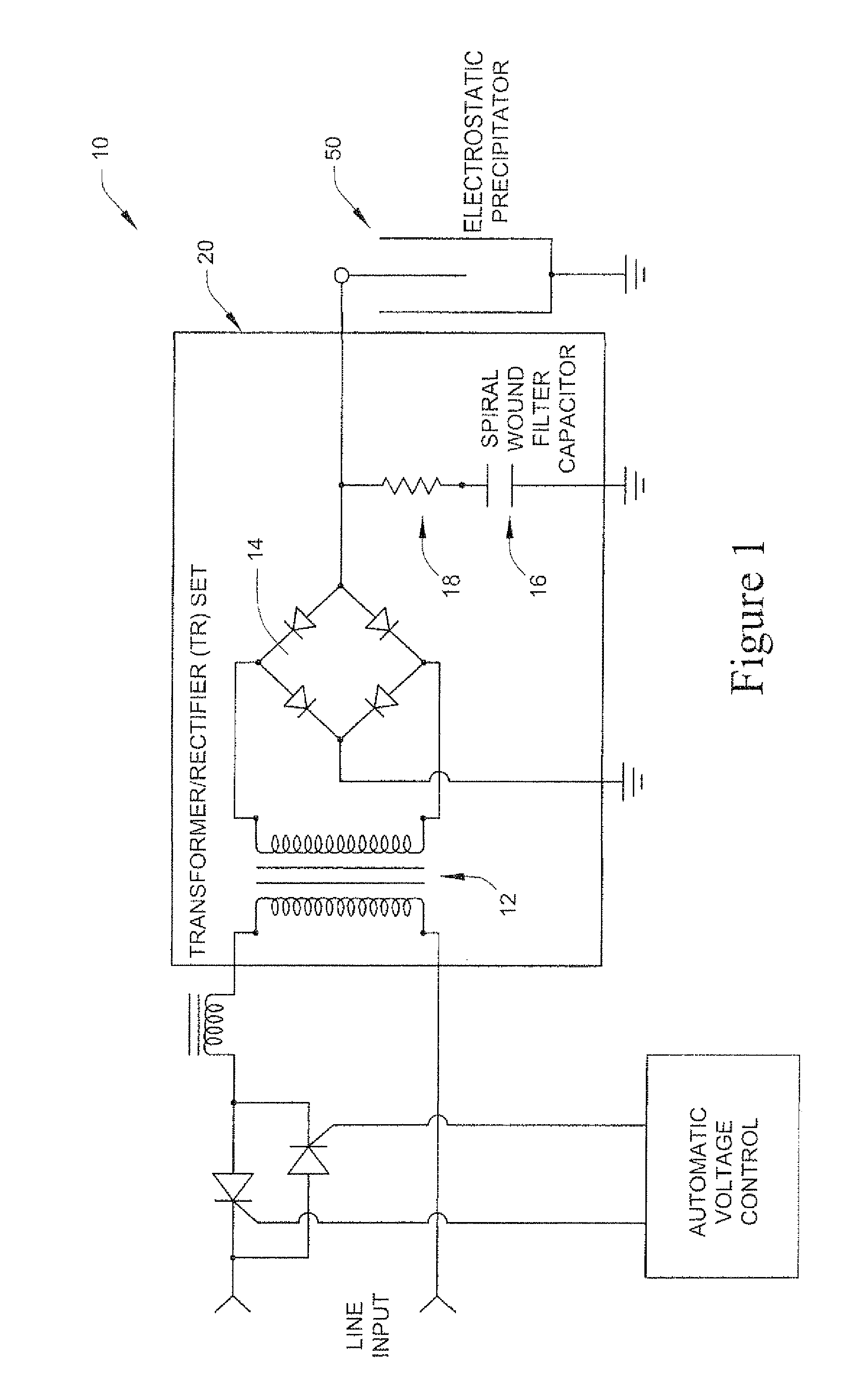 Apparatus and arrangement for housing voltage conditioning and filtering circuitry components for an electrostatic precipitator