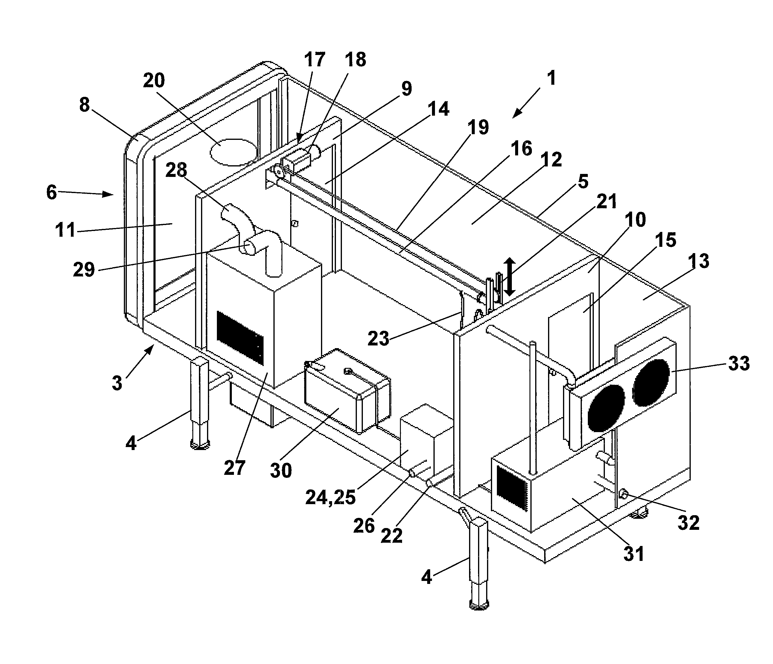 Loading and unloading device for cargo containers, silos and other vessels