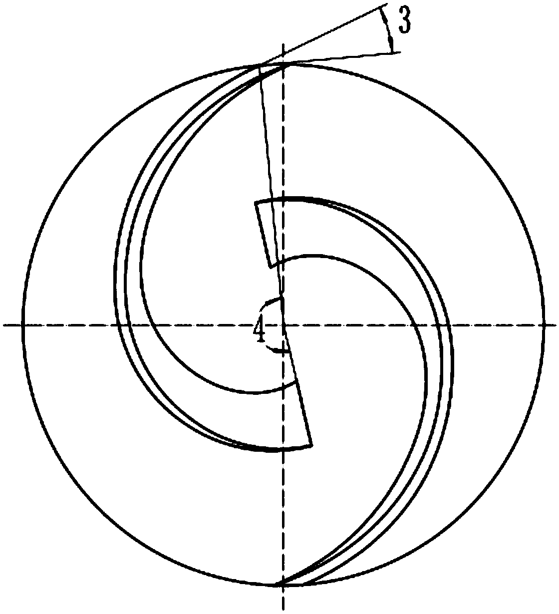 Double-blade semi-open type sewage pump impeller hydraulic design method