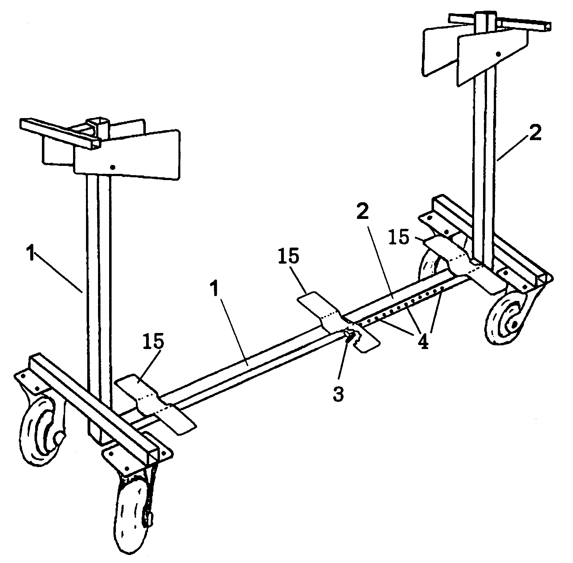 Adjustable monitor cart