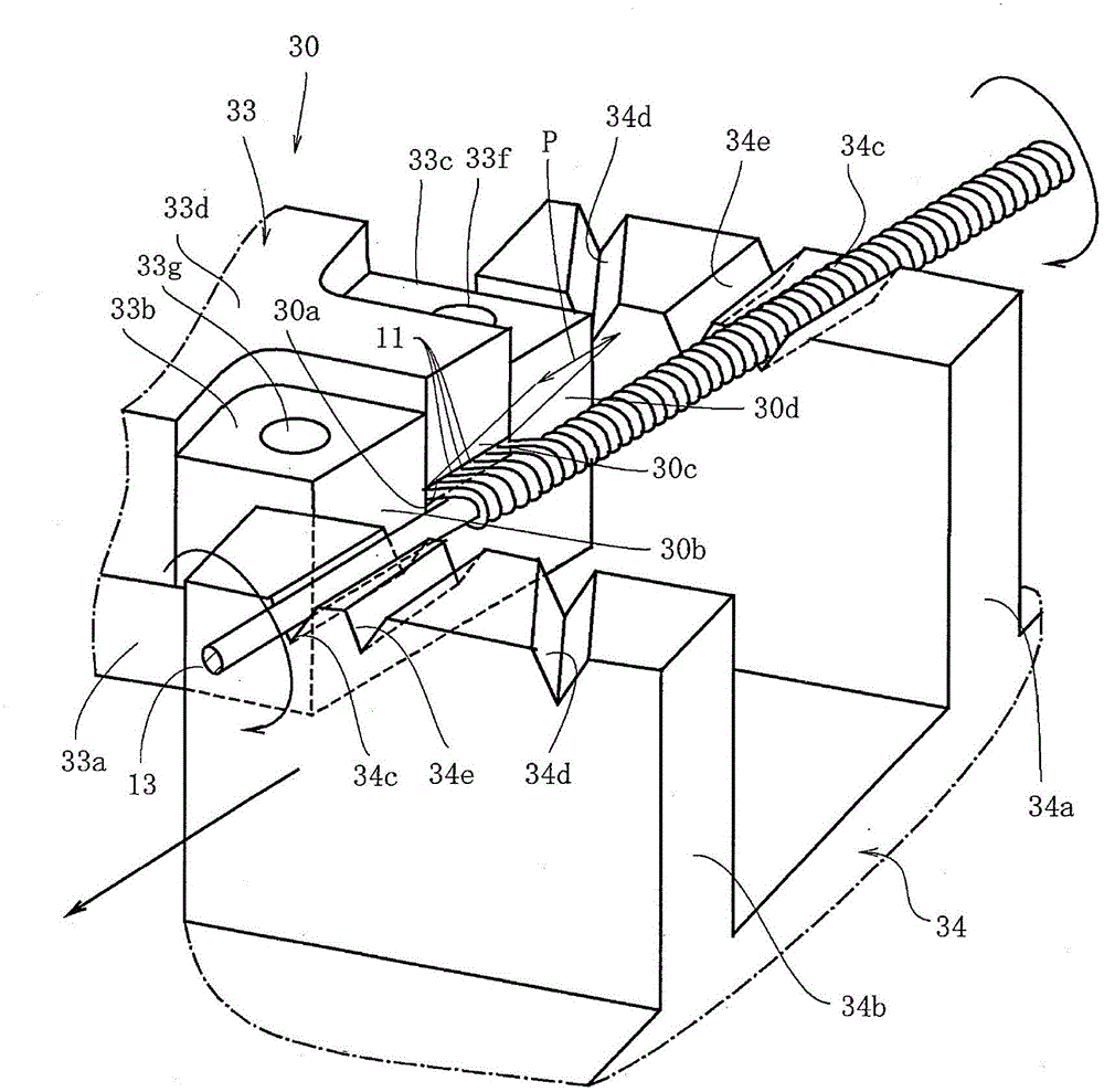 Plural-wire coiling device and plural-wire coiling method
